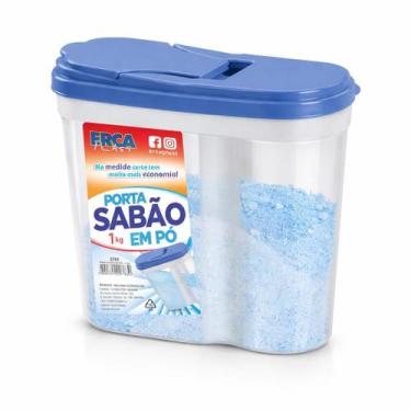 Imagem de Porta Sabão em pó de Plástico 1kg Cor tampa:Azul - ERCAPLAST
