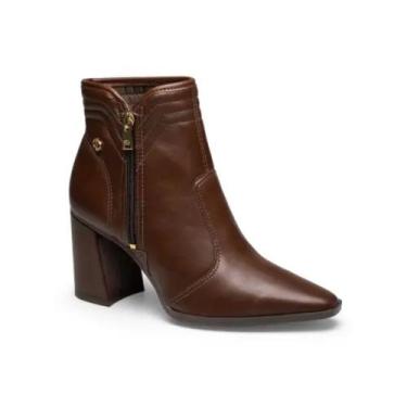 Imagem de Bota Feminina Dakota Cano Curto Salto Bloco D2395, Cafe, 37