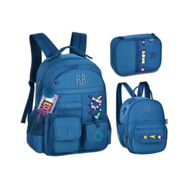 Imagem de Kit Mochila Lancheira e Estojo Rebecca Bonbon Beaded Fun Com Cadarço R