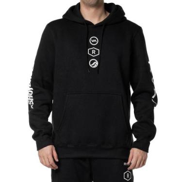 Imagem de Moletom RVCA Canguru Ruotolo Stack 280G WT24 Masculino Preto, Preto, M