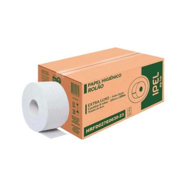 Imagem de Papel Higiênico Rolão Folha Dupla 200m Ipel Big Tube 8 Unidades 100 Vi