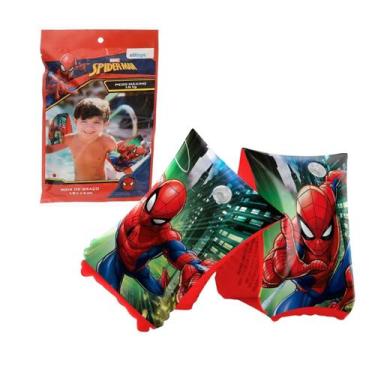 Imagem de Boia Inflável Braço Infantil Spiderman 18kg 18x14cm Piscina Praia Sol 