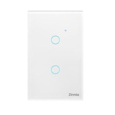 Imagem de Interruptor Smart Zinnia 2 Botões 10A Wi-Fi 50/60Hz Branco - ZNS-I2B-W