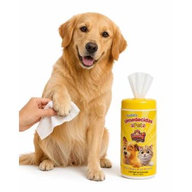 Imagem de Toalha Lenço Umedecido Patas Focinho Cachorro Gato Higiene - Bebê - Ca