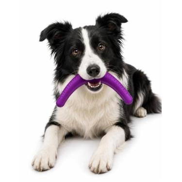 Imagem de Brinquedo Mordedor Stark Boomerang Grande Cães Roxo Neon - Murano