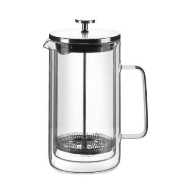 Imagem de Cafeteira Francesa Vidro Parede Dupla E Inox 1L Prateada Oxford