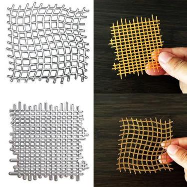 Imagem de Matrizes de corte em metal KVMDVSY com fundo quadriculado para scrapbo