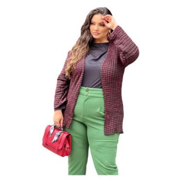 Imagem de Kimono Inverno Plus Size Feminino Blusa Tricot Manga Longa - PLUS MESM