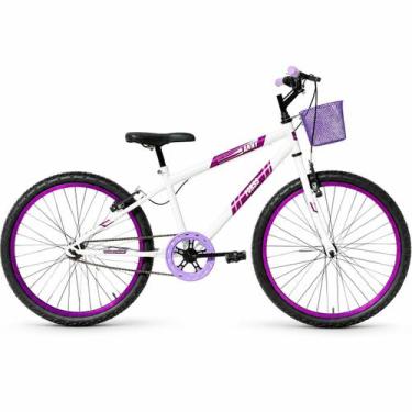 Imagem de Bicicleta Infantil Forss Anny Aro 24 C/cestinha Sem Marchas, Branco