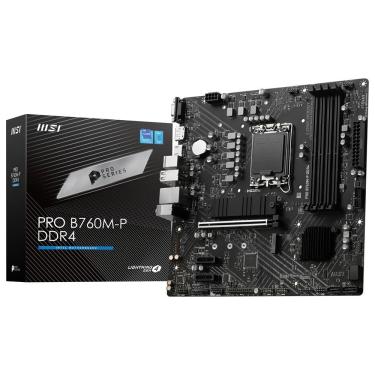 Imagem de Placa Mãe MSI Pro B760M-P DDR4 com Socket LGA 1700 e Suporte a Intel 12a Geração VGA HDMI DDR4 3200MHz Micro ATX
