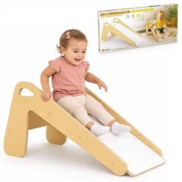 Imagem de Escorregador infantil madeira montessori playground toboga brinquedo e