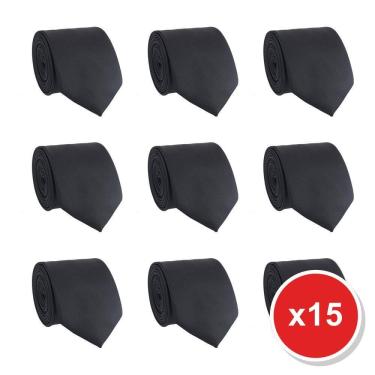 Imagem de Kit 15 Gravatas Social Tons Classico Masculina Slim Lisa Padrinho Casamento Noivo Trabalho Congresso