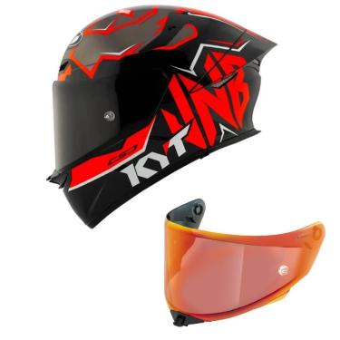 Imagem de Capacete KYT TT Revo Nicolo Bulega 2022 Preto e Vermelho Mais Viseira Vermelha