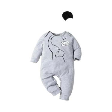 Imagem de Macacão De Manga Longa Para Bebê Menino Com Chapéu, Moda Casual De Out