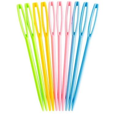 Imagem de Agulha Plástica Colorida de 7 cm com 5 Unidades Sortidas - Viva Art Ar