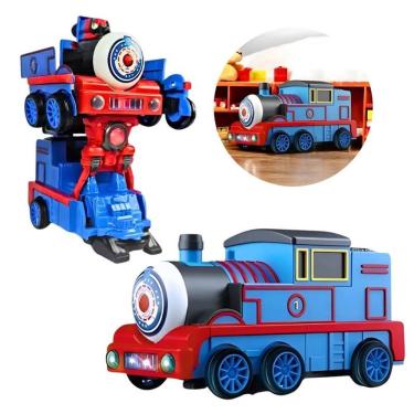 Imagem de Trenzinho de Brinquedo Que Vira Robô com Música e Led Transformers Top Kids