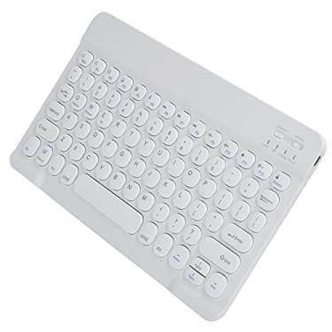 Imagem de Teclado sem fio Bluetooth, teclado Bluetooth estilo tesoura com tampa redonda para smartphone para tablet(Branco)