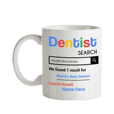 Imagem de Caneca de dentista personalizada - Presentes de dentista personalizados - Caneca de café de 325 ml - Personalizada com o seu nome de dentista