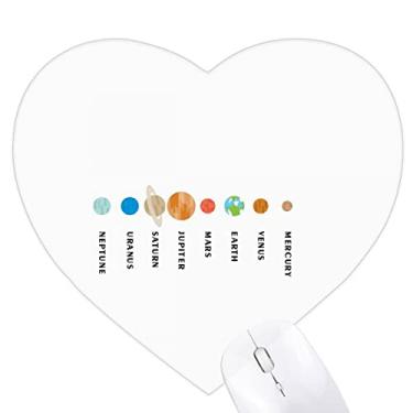 Imagem de Planetary Name Arrangement Sistema Solar Mousepad Coração Tapete de Borracha para Escritório