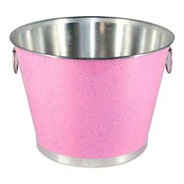 Imagem de Balde Gelo E Cerveja Alumínio Profissional Rosa 9 Litros