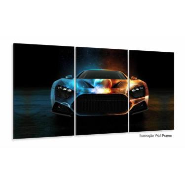 Imagem de Quadro Decorativo Carro Exportivo 120x60 mosaico 3 peças em