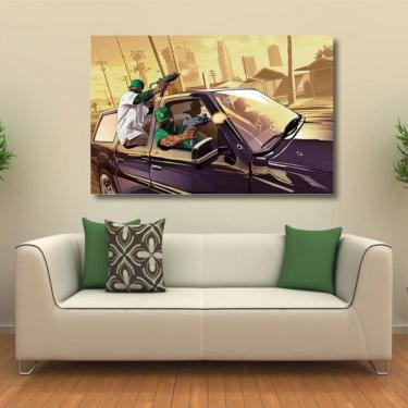 Imagem de Quadro decorativo GTA Jogos com Tela em Tecido