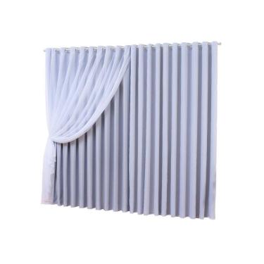 Imagem de Cortina Branco Blackout Com Voil 4,00X2,80M