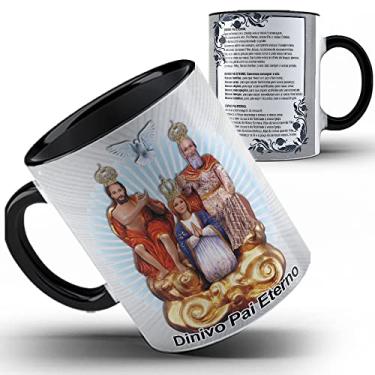 Imagem de Caneca preta xícara Divino Pai Eterno com Oração