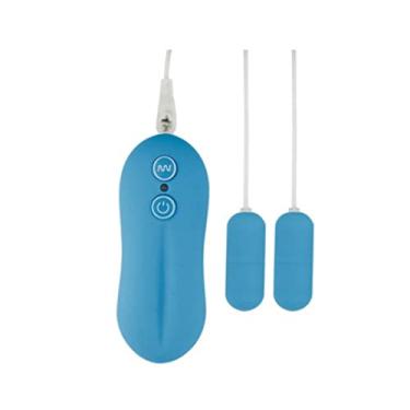 Imagem de Vibradores 10 velocidade Estimulador Ponto Duplo Bala Com Fio de Controle Remoto vibratório Duplo Ovos Brinquedos Sexuais Para Mulher Zatla (Azul)