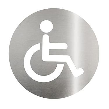 Imagem de Placa De Sinalização | Acessível - Aço inox 430 Escovado, diametro 15 cm - BIOVIS