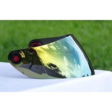 Imagem de Viseira Compatível Capacete Shark S600 / S650 / S700 / S800 / S900 / Openline Dourada + Botão Mixs