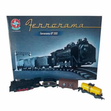 Trem de Brinquedo com Trilhos Elétrico Ferrorama Locomotiva com Luz e Som