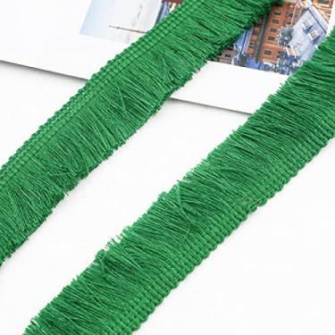 Imagem de 1 m engrossar guarnições de borla 2,5 cm de largura cortina de poliéster/travesseiro guarnição brinco/bolsa roupas decorativas renda franja costura, verde