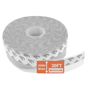 Imagem de Absolute Living Faixa de vedação de porta para decapagem de clima – Fita de vedação de silicone para decapagem de clima em torno de portas, chuveiros de janela, etc. – Vedação resistente e flexível para porta que impede o fluxo de ar – (transparente 35 mm)