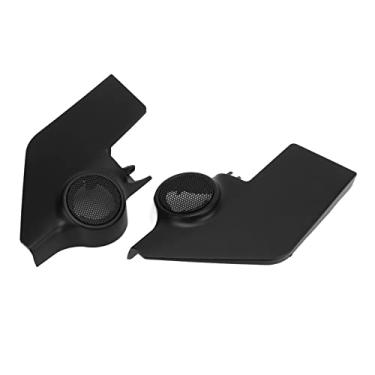 Imagem de Guarnição de alto-falante de carro, 2 peças capa de tweeter de porta de preto durável para proteção