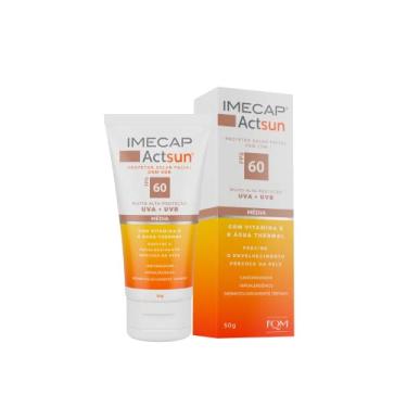 Imagem de Imecap Actsun FPS 60 50g - Protetor Solar Facial Cor Média com Ácido Hialurônico