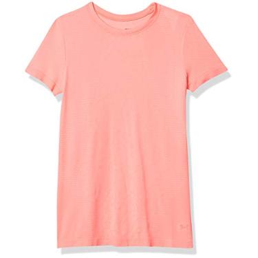 Imagem de Camiseta de Treino de Manga Curta Sem Costura Under Armour Girls, Eclectic Pink (690)/Eclectic Pink, Youth X-Large