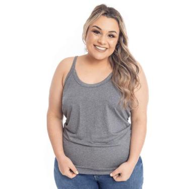 Imagem de Regata Plus Size Camisa Blusa Alcinha Atacado Feminina Verão - Vtm