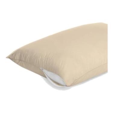 Imagem de Capa Protetor Travesseiro Com Zíper Anti Ácaro Pratico Bege - Vip