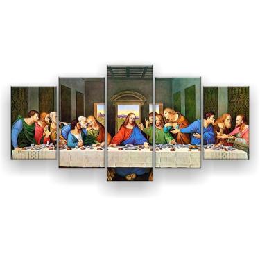 Imagem de Kit Placa Decorativa Mosaico 5 Pçs Última Santa Ceia