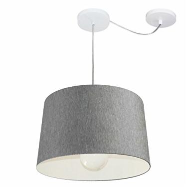 Imagem de Lustre Pendente com Desvio de Centro Cúpula 30/40x45 cm, Vivare Iluminação, Pendente4275 CZ, Cinza, Médio