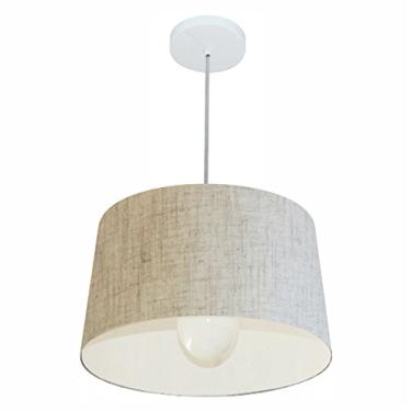 Imagem de Lustre Pendente Cone Cúpula Tecido 30/45x40 cm, Vivare Iluminação, Pendente4241 RST, Rustico Bege, Médio