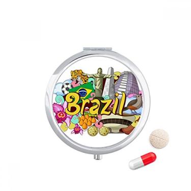 Imagem de Porta-comprimidos de grafite Oscar Niemeyer Brasil, caixa de armazenamento de medicamentos