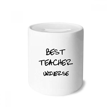 Imagem de DIYthinker Best Teacher Universe Citação de estudante caixa de dinheiro caixa de cerâmica porta-moedas presente de cofrinho