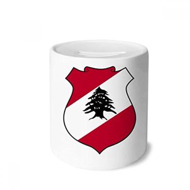 Imagem de DIYthinker Porta-moedas com emblema nacional da Ásia do Líbano, porta-moedas de cerâmica, presente de cofrinho