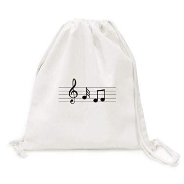 Imagem de Mochila de lona azul Music 5-le Staff com cordão para compras viagem