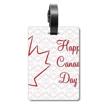 Imagem de Happy Canada Day Bolsa de mala de desenho de folhas de bordo Etiqueta de bagagem Etiqueta para cartão de bagagem