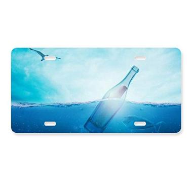 Imagem de DIYthinker Garrafa de vidro oceano ciência natureza placa de licença decoração de carro acessório de aço inoxidável