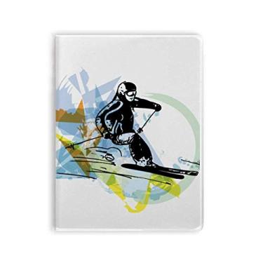Imagem de Caderno esportivo de inverno com capa macia para caderno de aquarela de esqui estilo livre