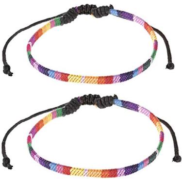 Imagem de Tornozeleira Orgulho Gay LGBT Bandeira do Arco-Íris Acessório de Tornozelo Ajustável Pulseira De Cordão Feito à Mão Orgulho Mês Festival Desfile Joias Presente Para Gay Lésbica Transgênero